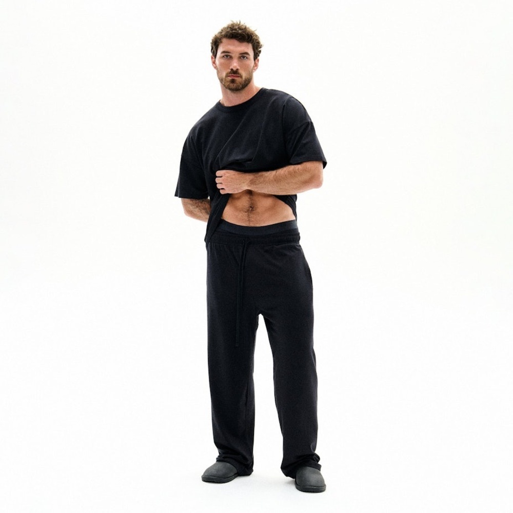 NWT SKIMS men journey lounge straight leg pant •obsidian • m & L